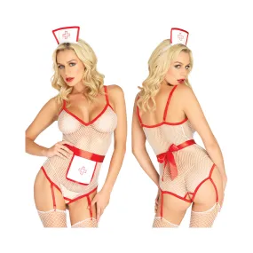 3 Pc. t.l.c. Nurse - One Size - White/ Red