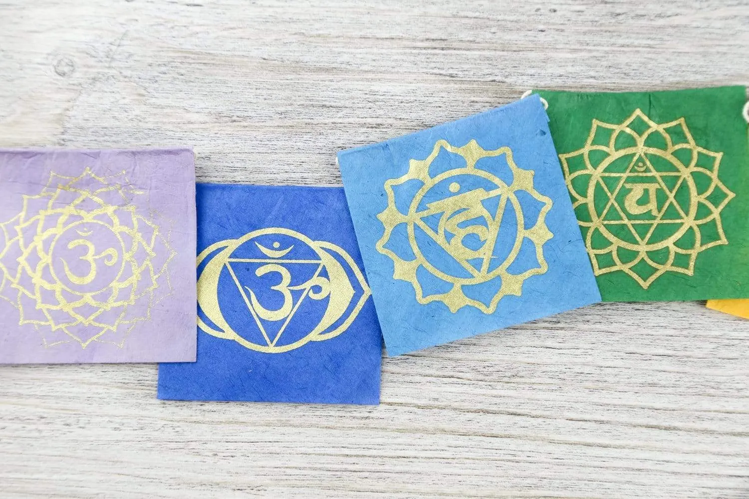 7 Chakra Lokta Paper Prayer Flags