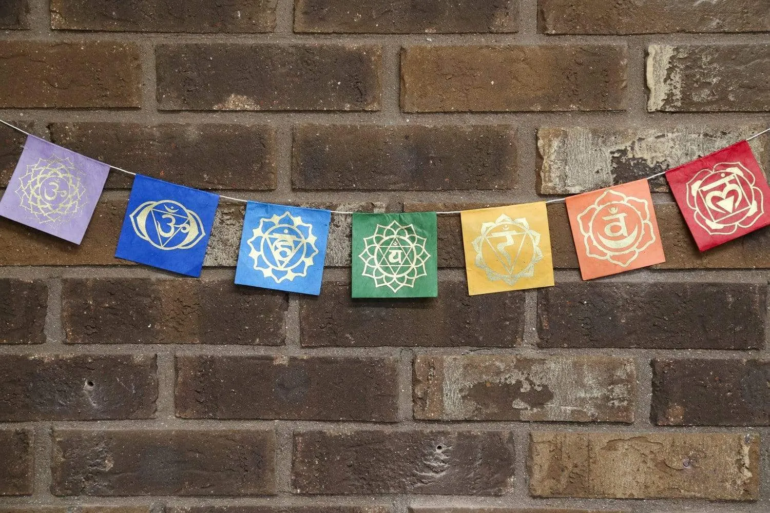 7 Chakra Lokta Paper Prayer Flags