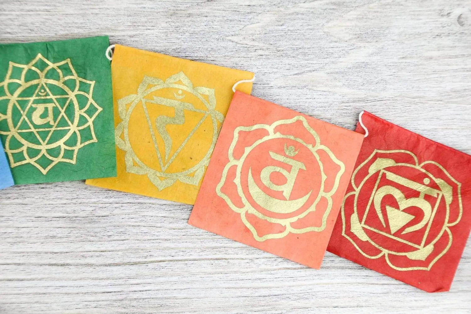 7 Chakra Lokta Paper Prayer Flags