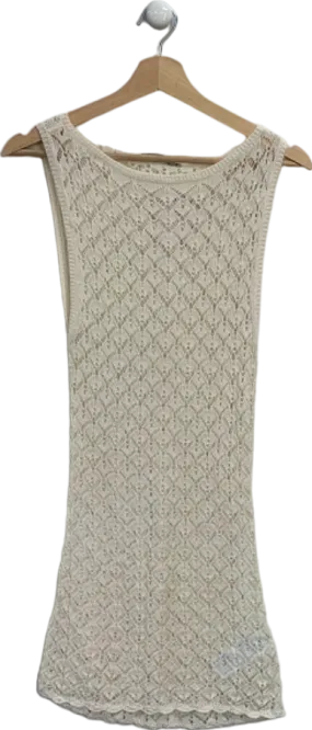 Abercrombie & Fitch White Lace Crochet Sleeveless Top XXS