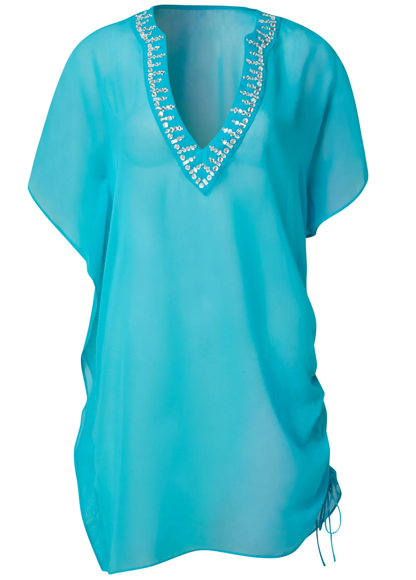 Adjustable Jeweled Tunic - Aqua Reef