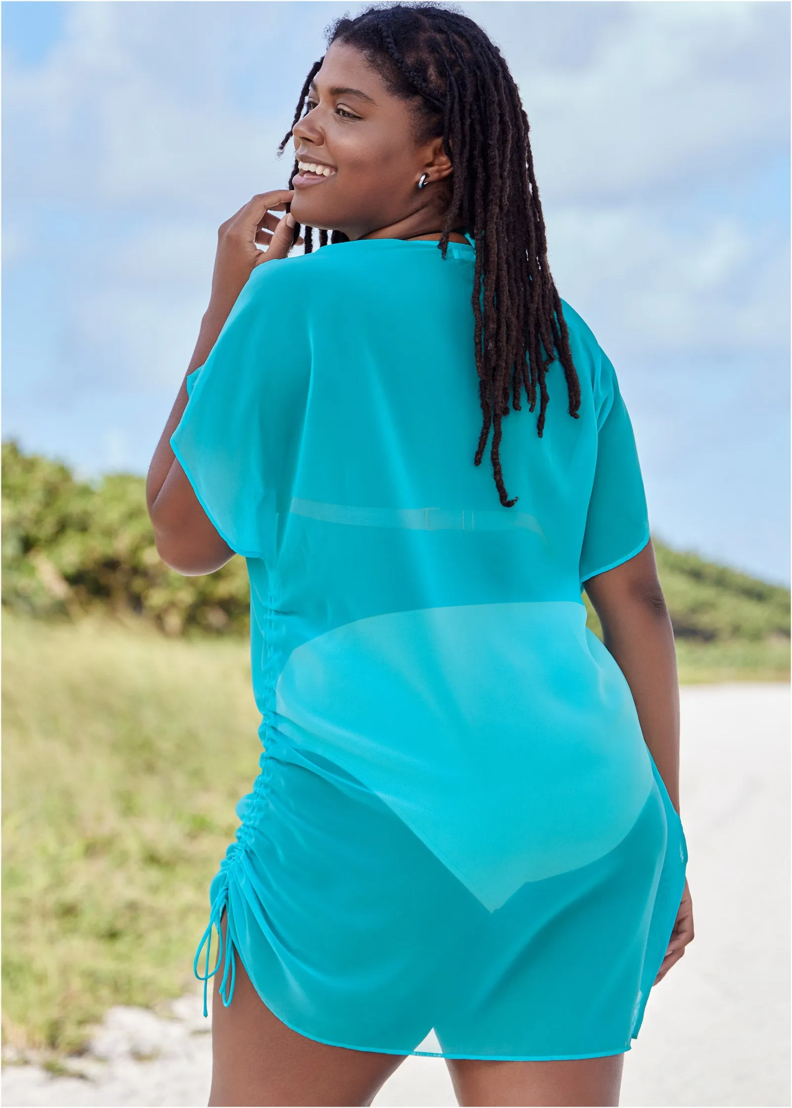 Adjustable Jeweled Tunic - Aqua Reef