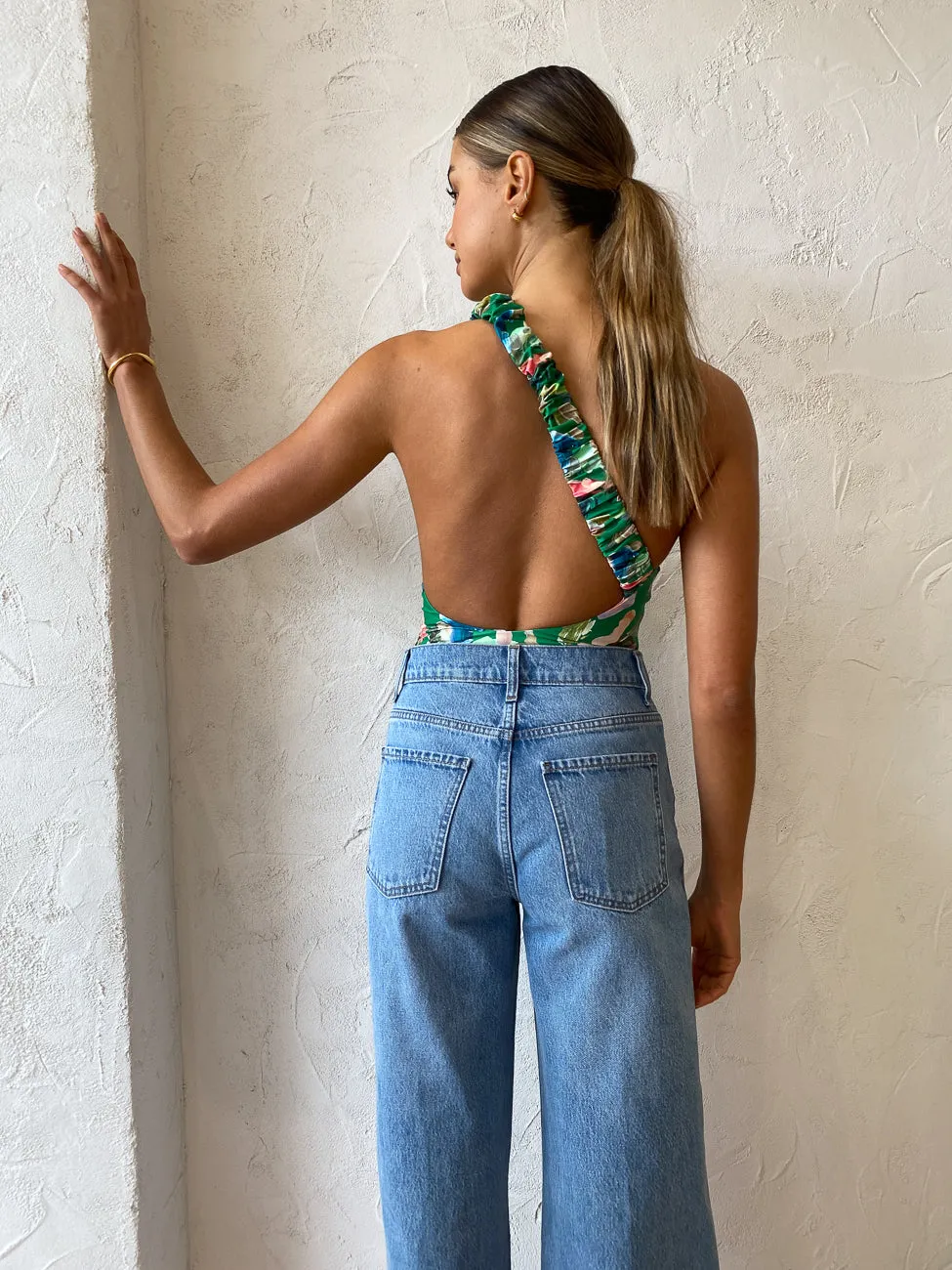 Alemais Arlo One Shoulder One Piece in Forrest
