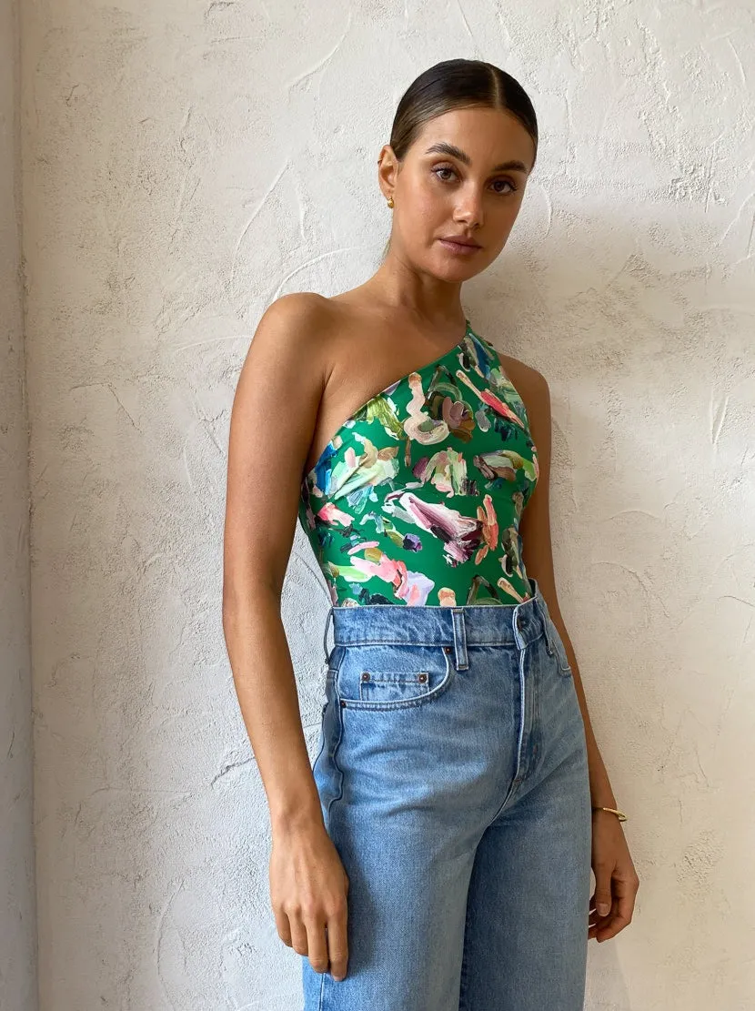 Alemais Arlo One Shoulder One Piece in Forrest