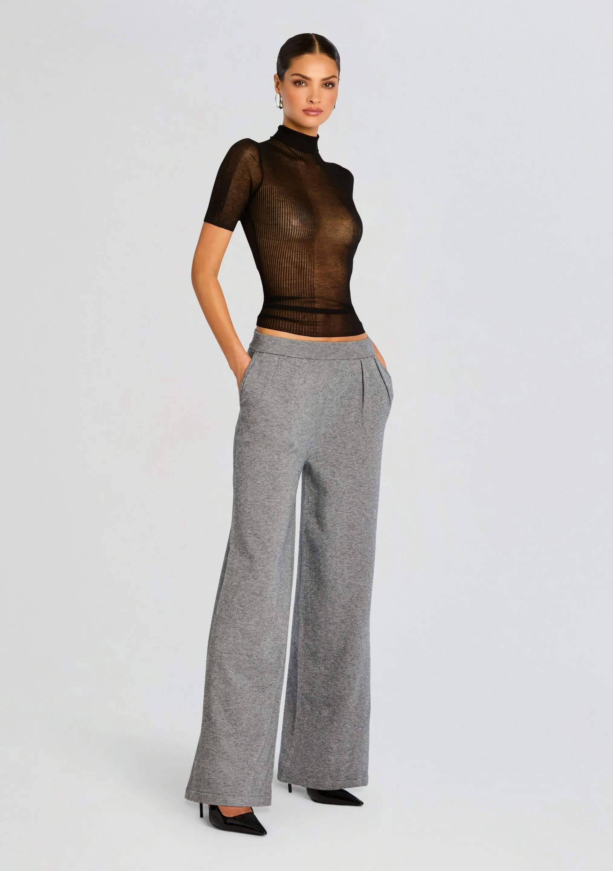 Alya Knit Pleated Trousers