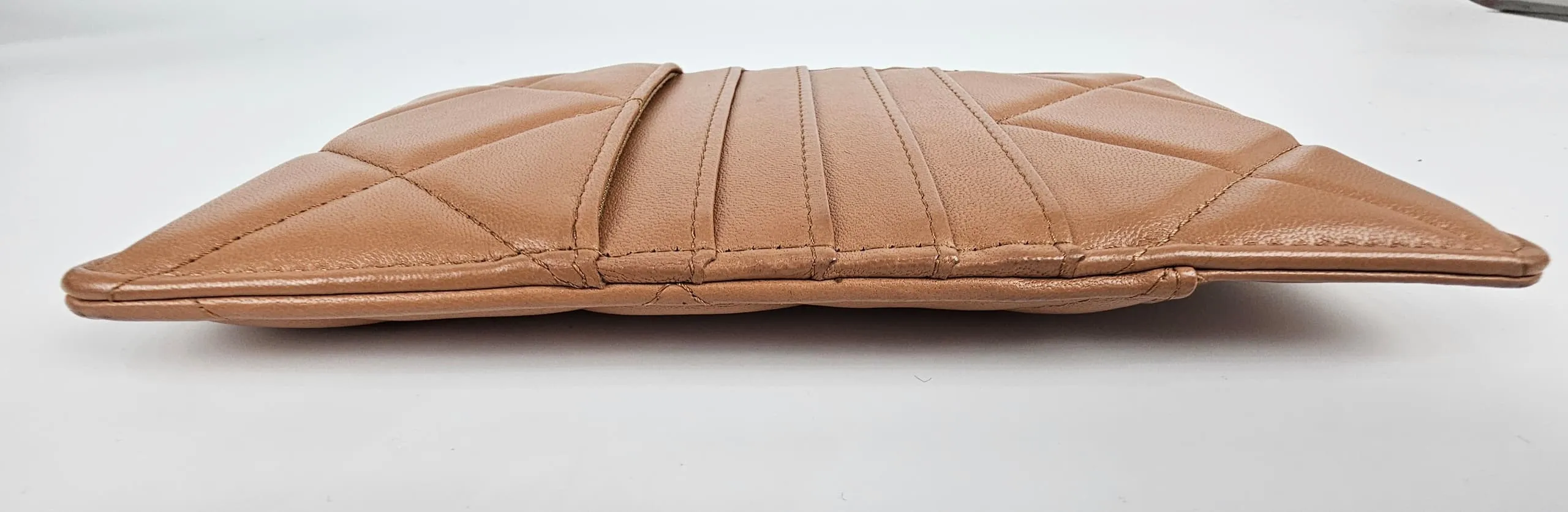 AP1182 Dark Beige Quilted Lambskin Leather Chanel 19 Phone & Card Holder