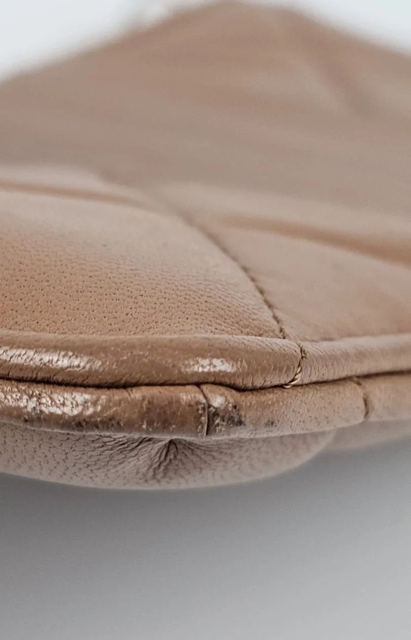 AP1182 Dark Beige Quilted Lambskin Leather Chanel 19 Phone & Card Holder