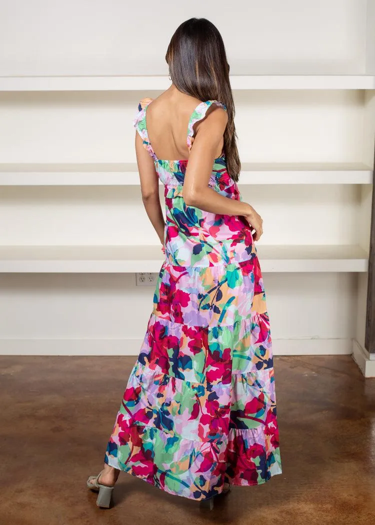 BB Dakota Vacay Bae Floral Print Maxi Dress-***FINAL SALE***