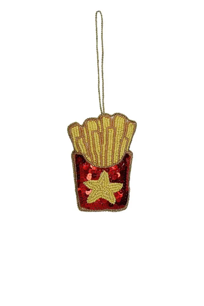 Beaded Box Of Fries Christmas Decoration