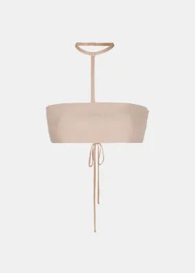 Beige Halterneck Mini Top
