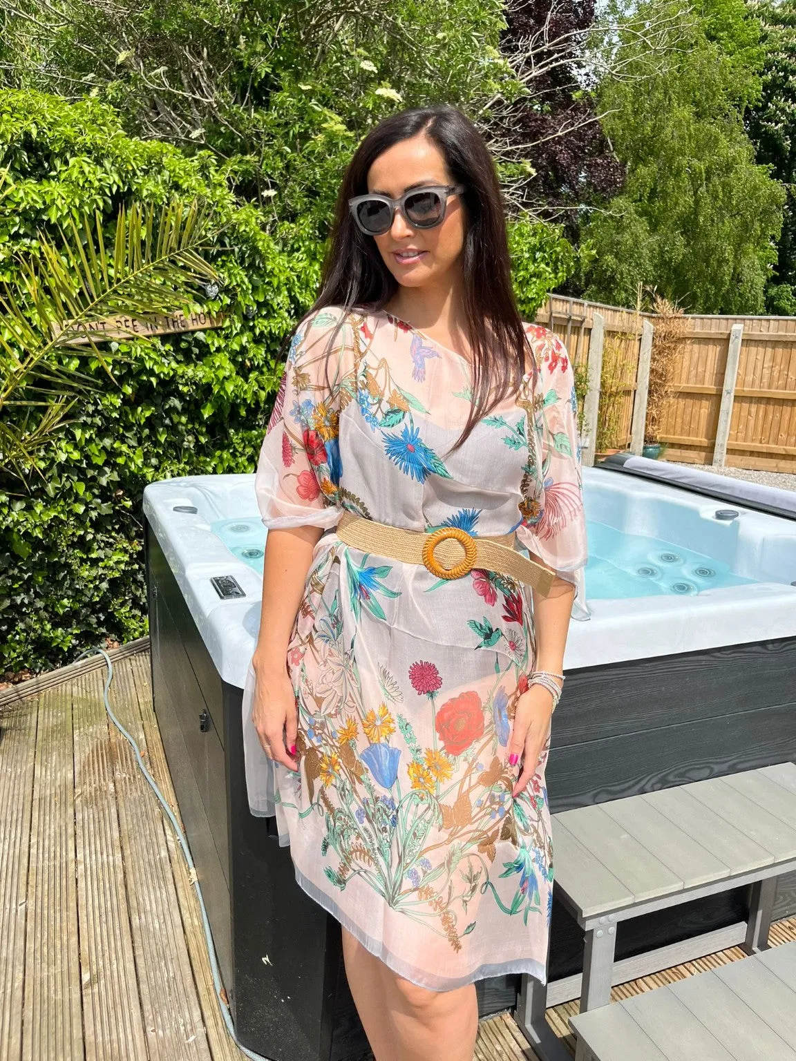 Birds and Flowers Sheer Cape Leanne