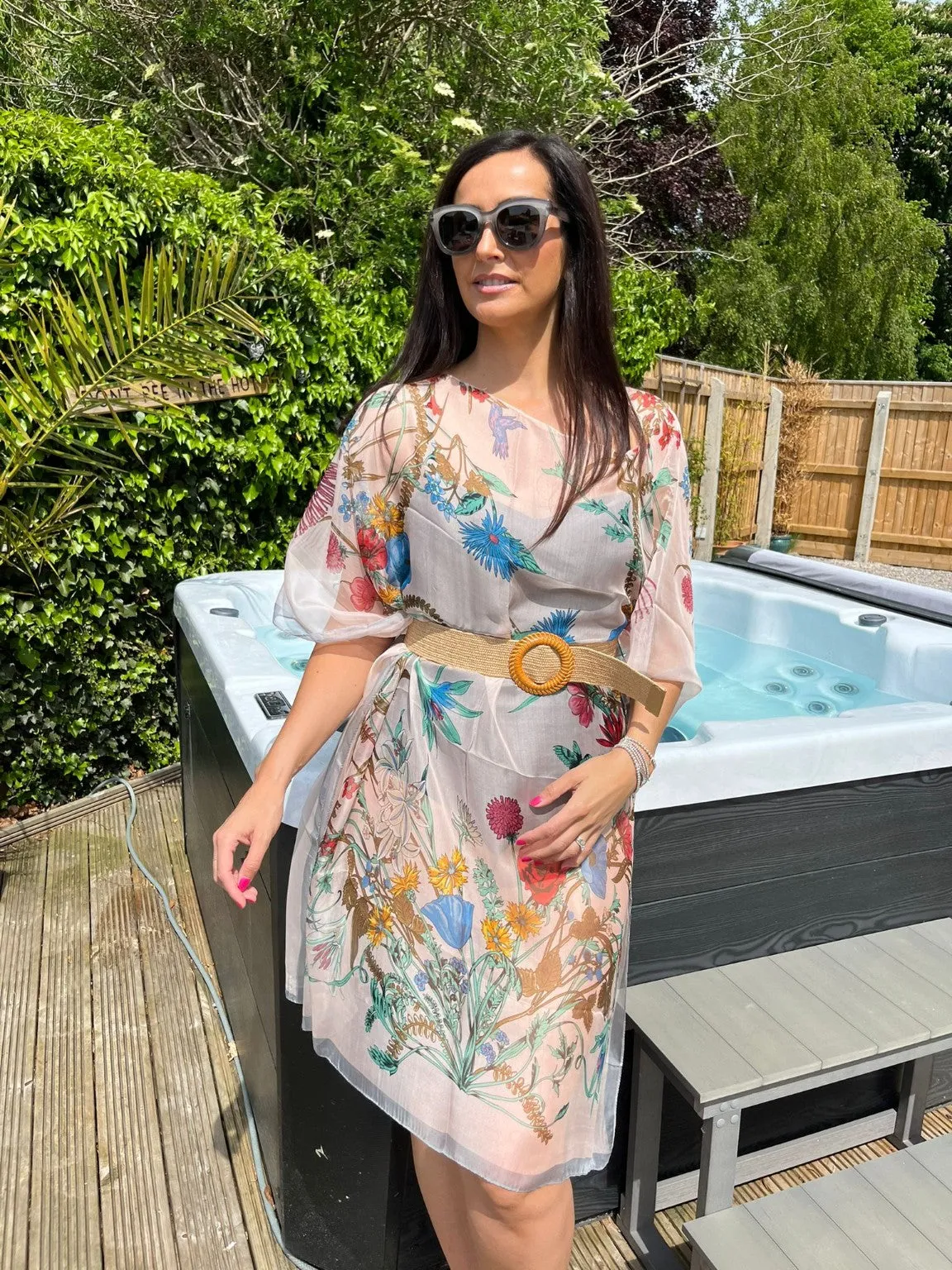 Birds and Flowers Sheer Cape Leanne