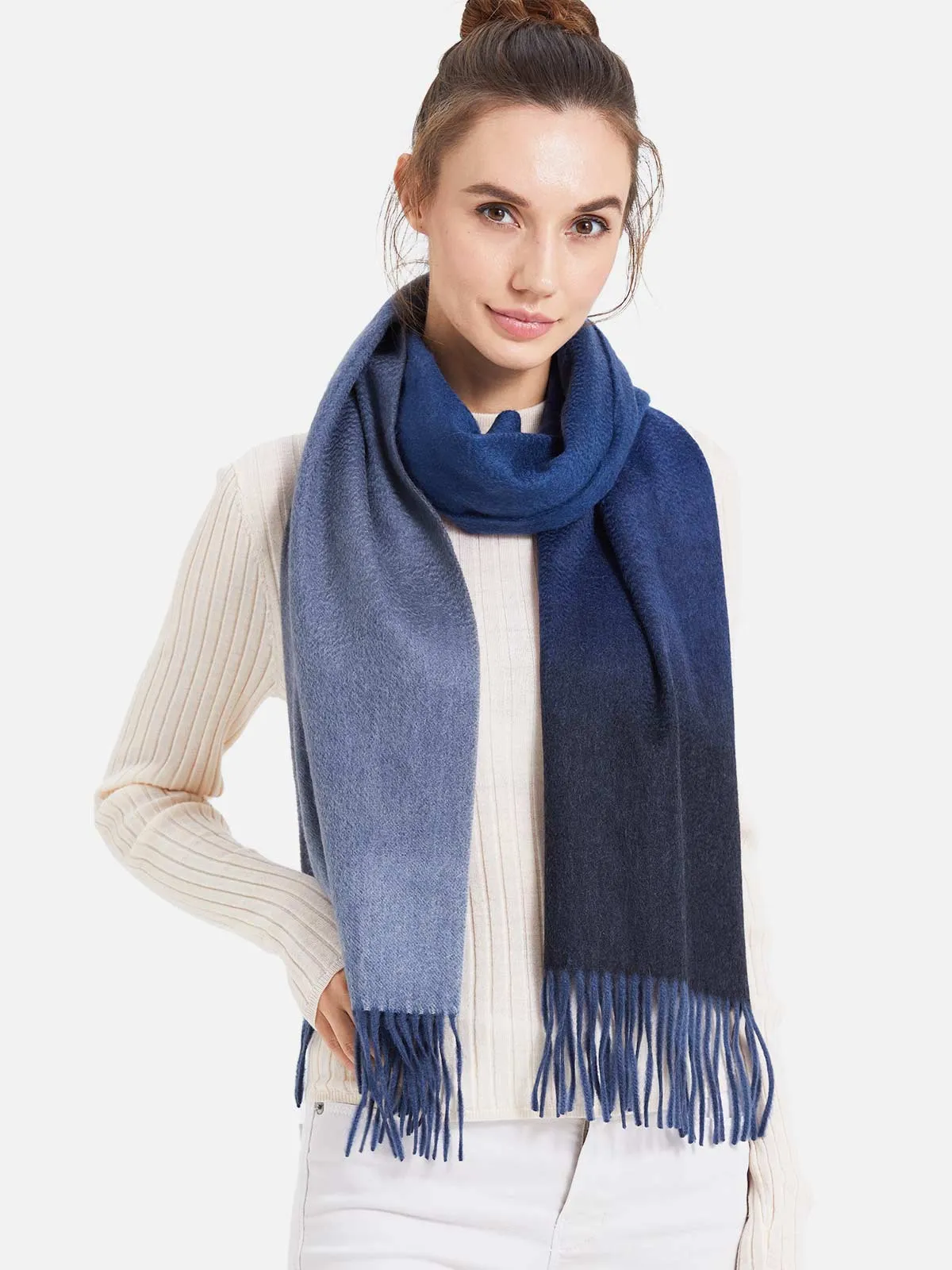 Blue Ombre Cashmere Scarf