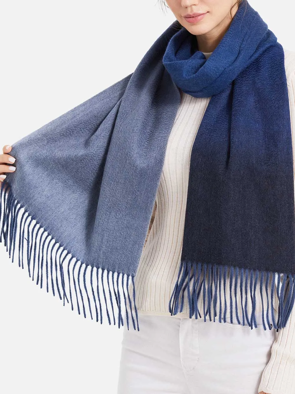 Blue Ombre Cashmere Scarf