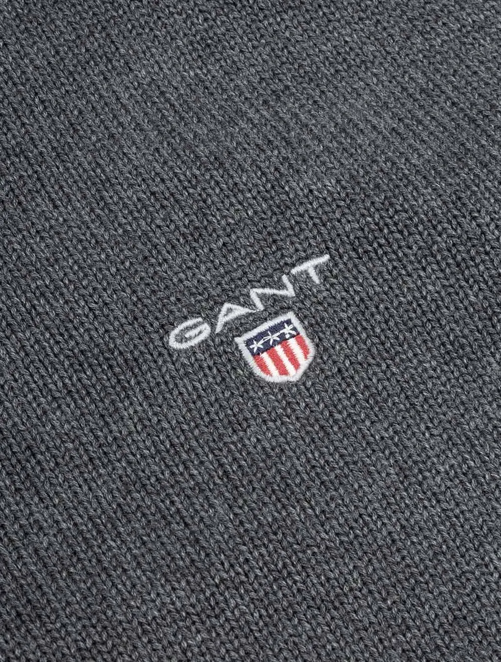 Casual Cotton Half Zip Antracite Melange