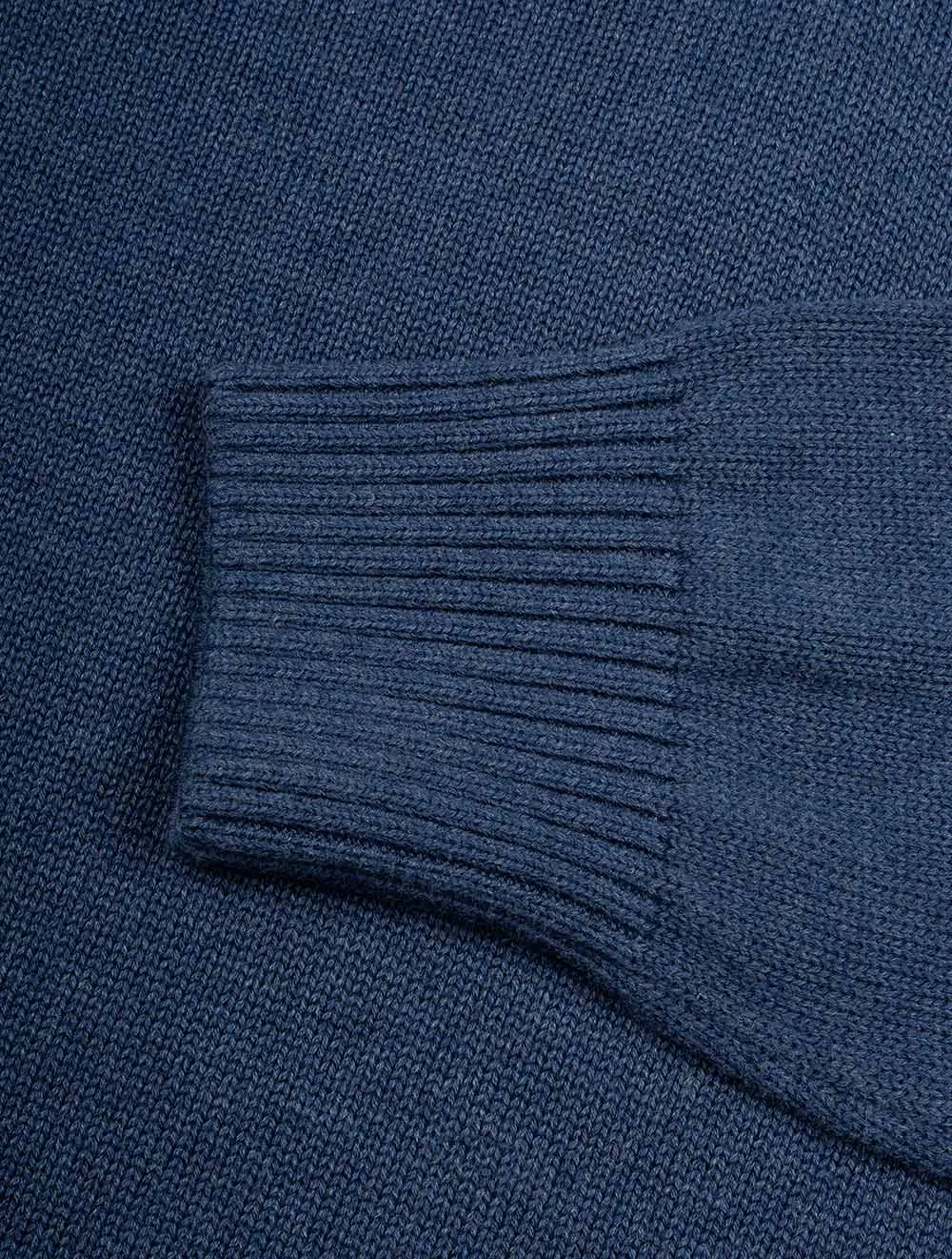 Casual Cotton Half Zip Marine Melange