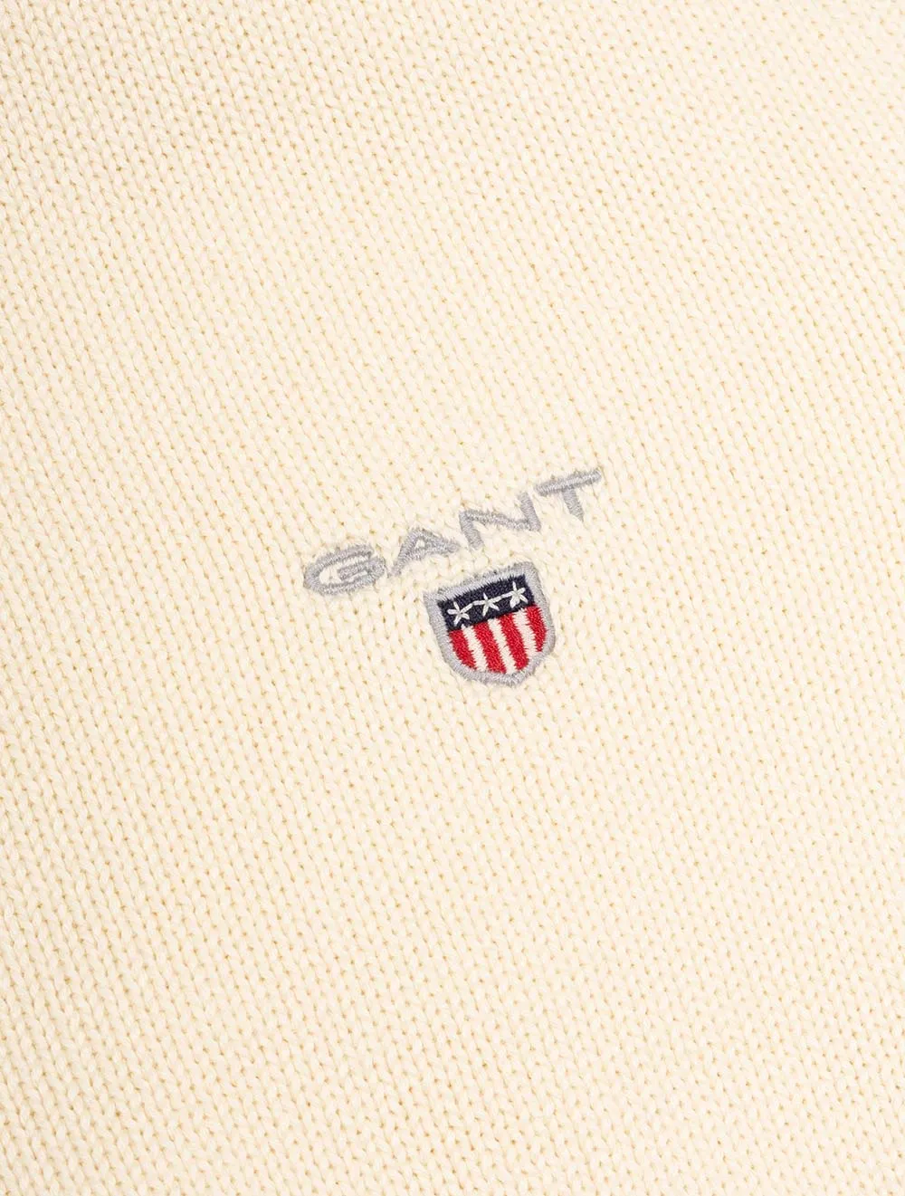 Casual Cotton Half-Zip Sweater Cream