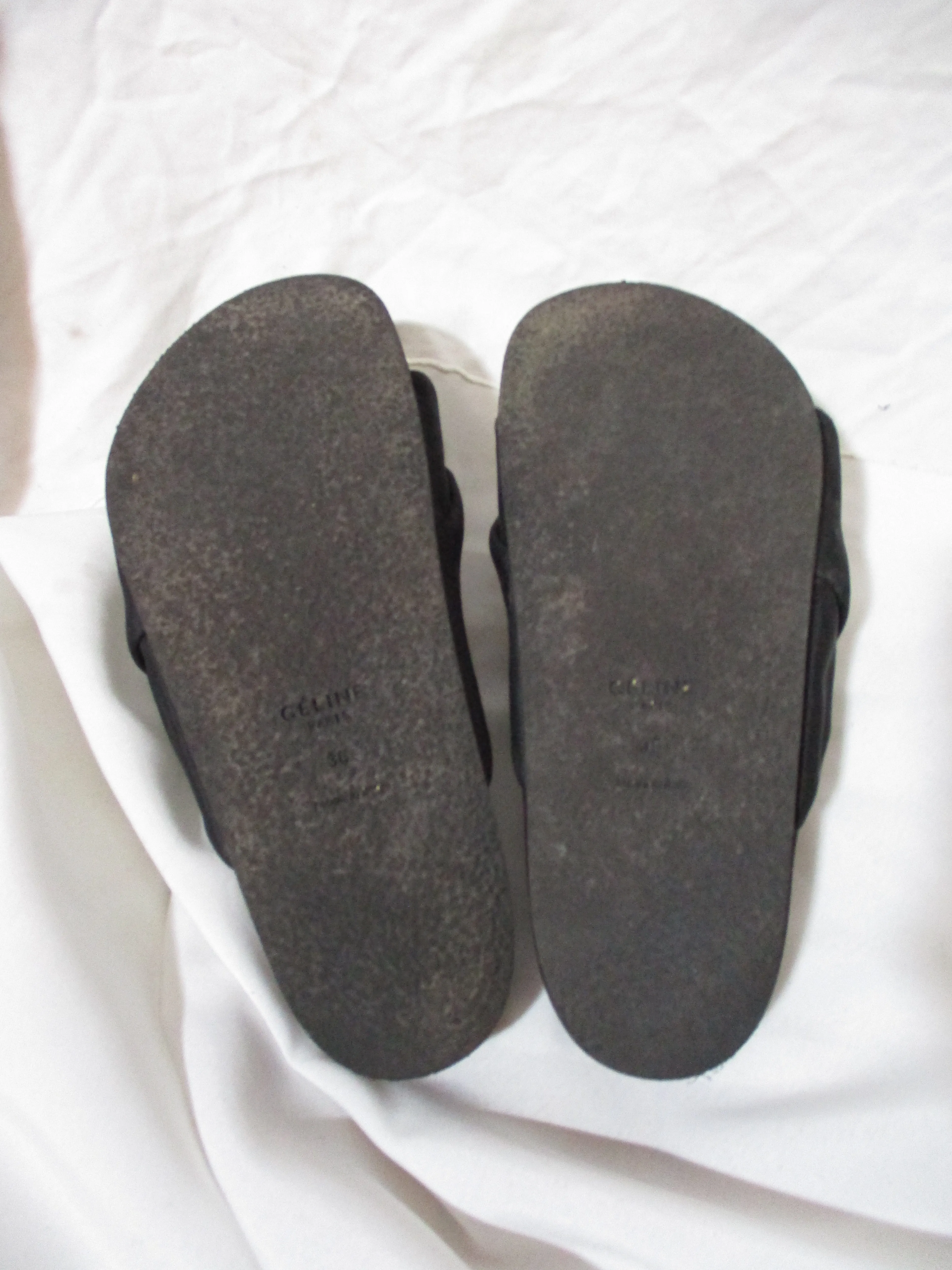 CELINE PARIS Flat Slip Slide Twist SANDAL SHOE 36 BLACK