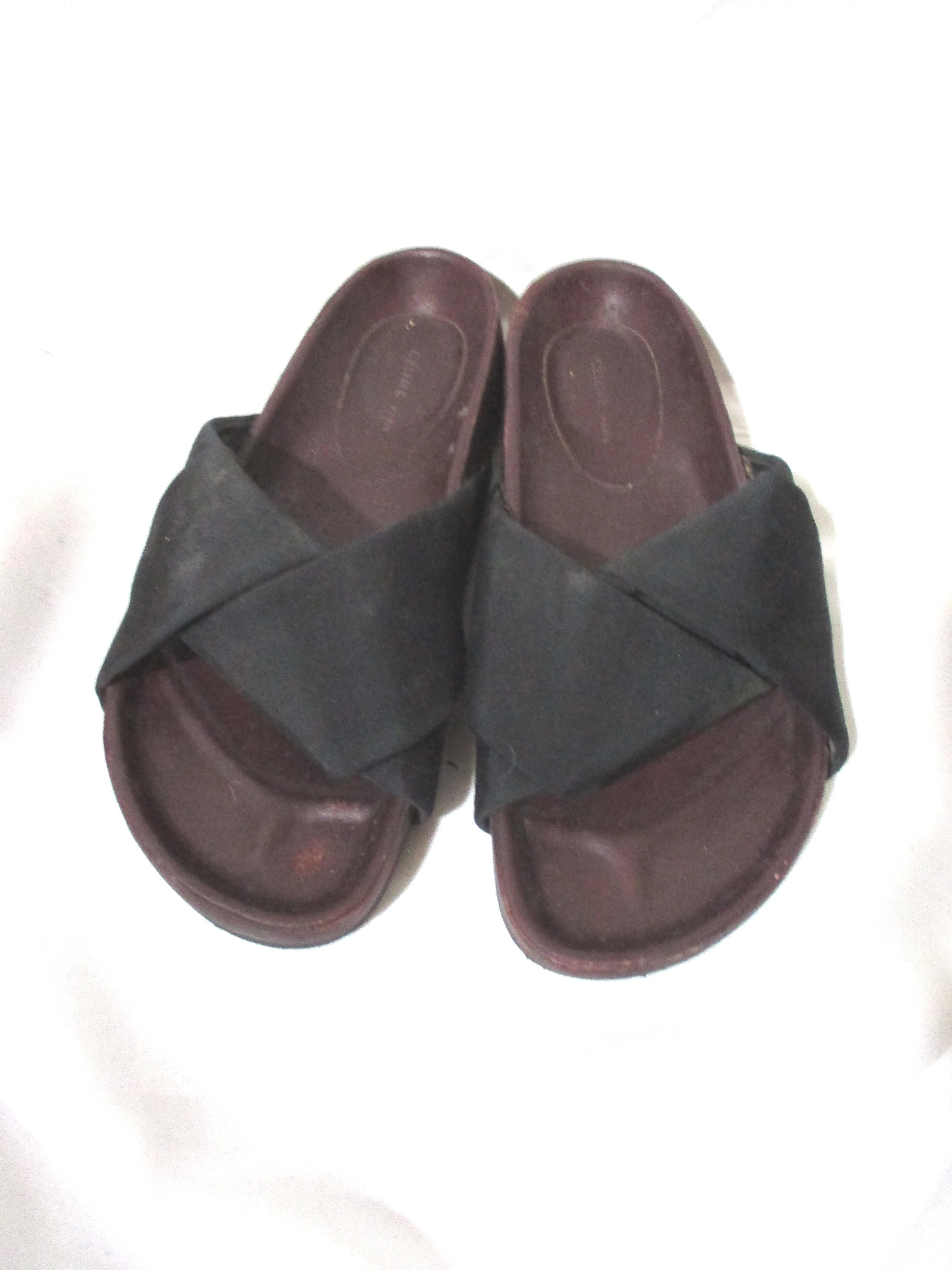 CELINE PARIS Flat Slip Slide Twist SANDAL SHOE 36 BLACK