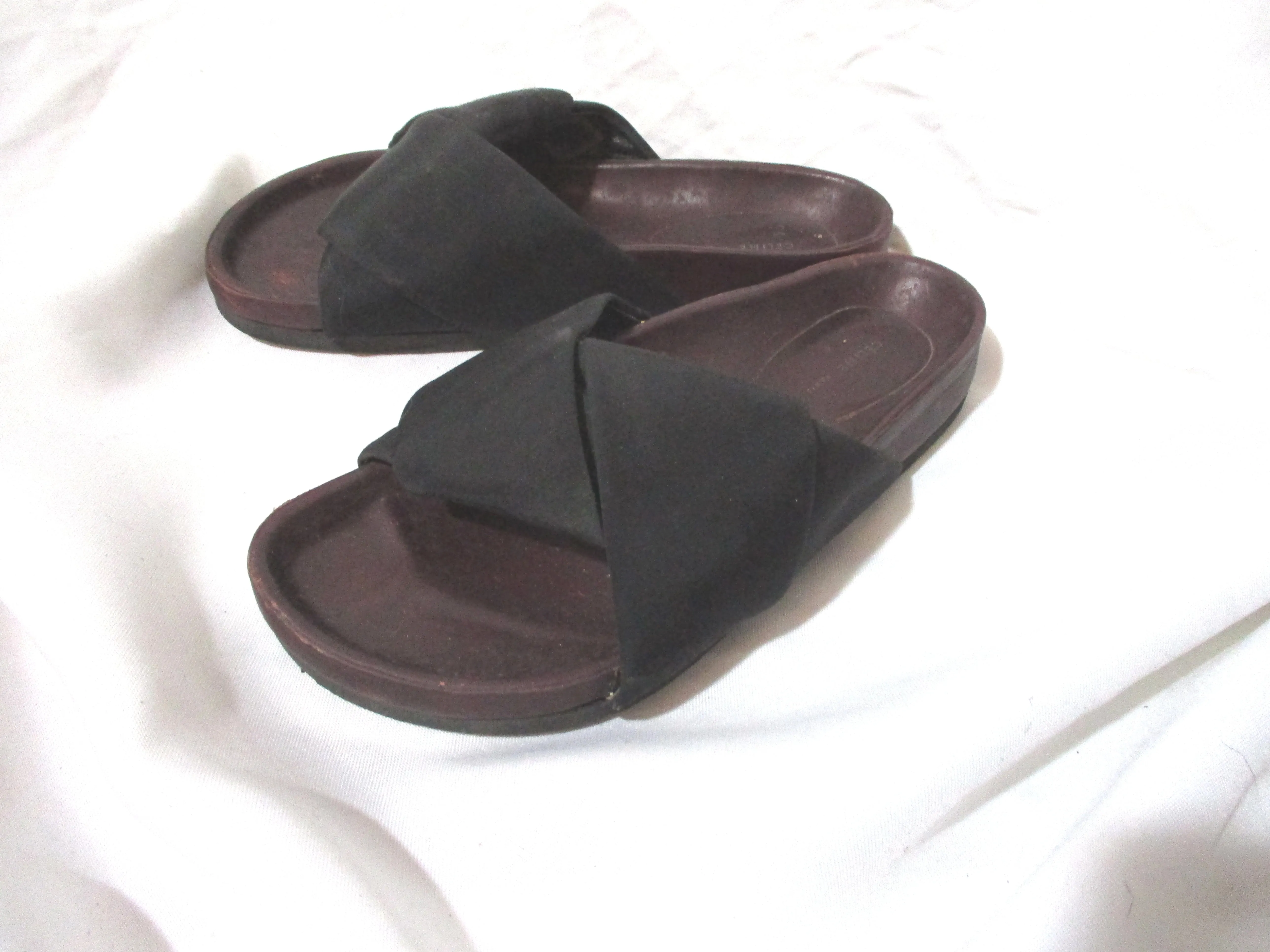 CELINE PARIS Flat Slip Slide Twist SANDAL SHOE 36 BLACK