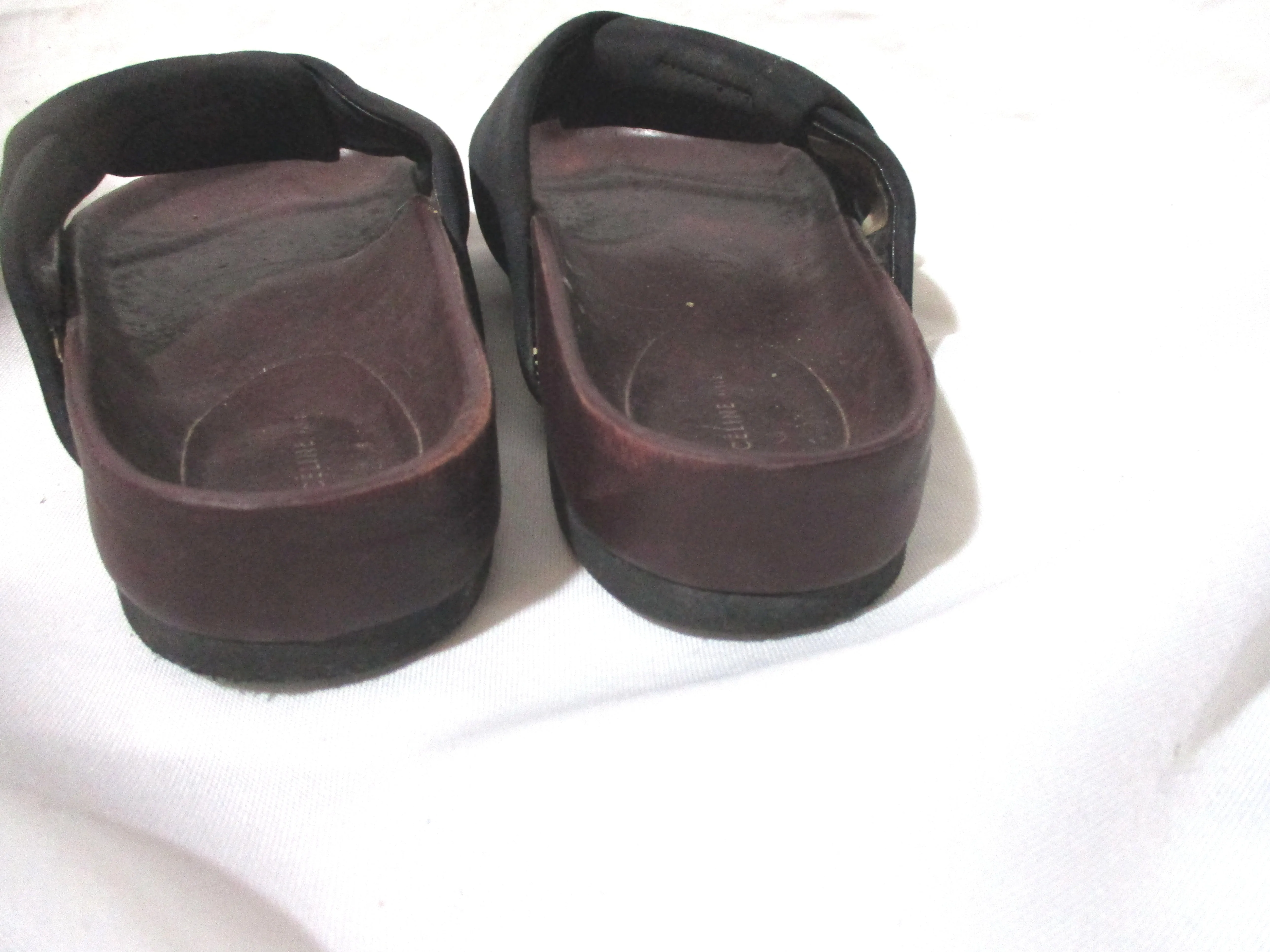 CELINE PARIS Flat Slip Slide Twist SANDAL SHOE 36 BLACK