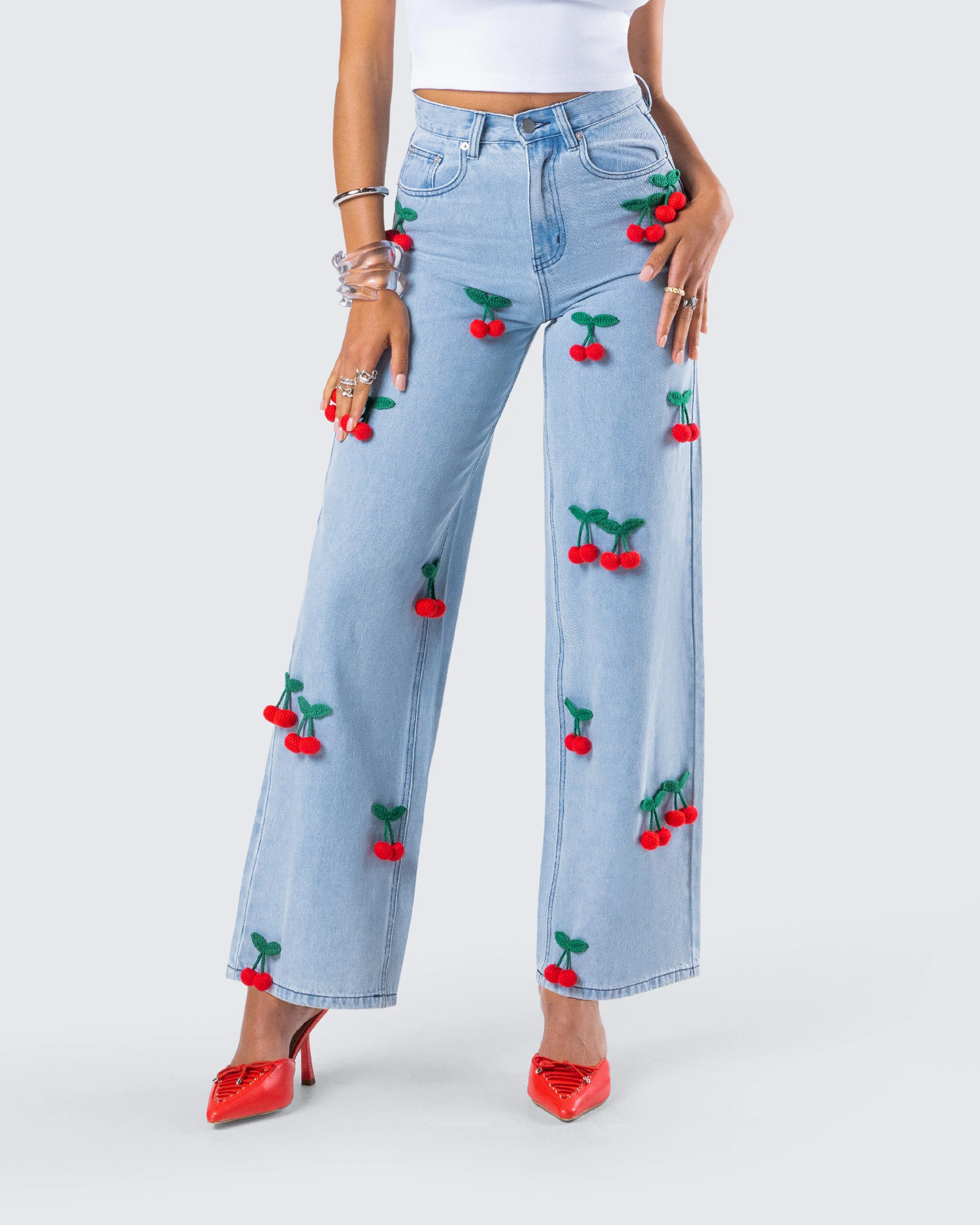 Cheri Cherry Blue Denim Jean