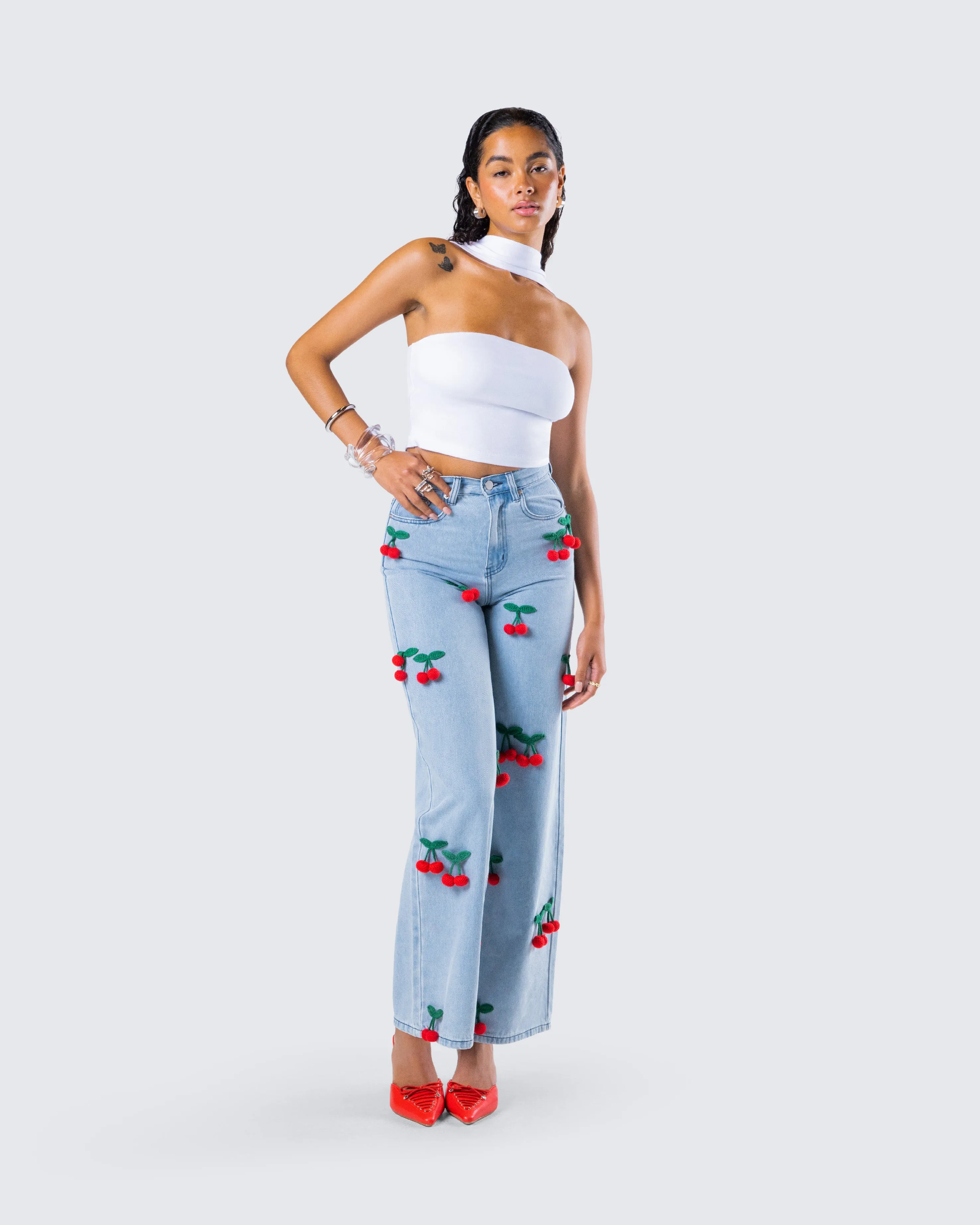 Cheri Cherry Blue Denim Jean