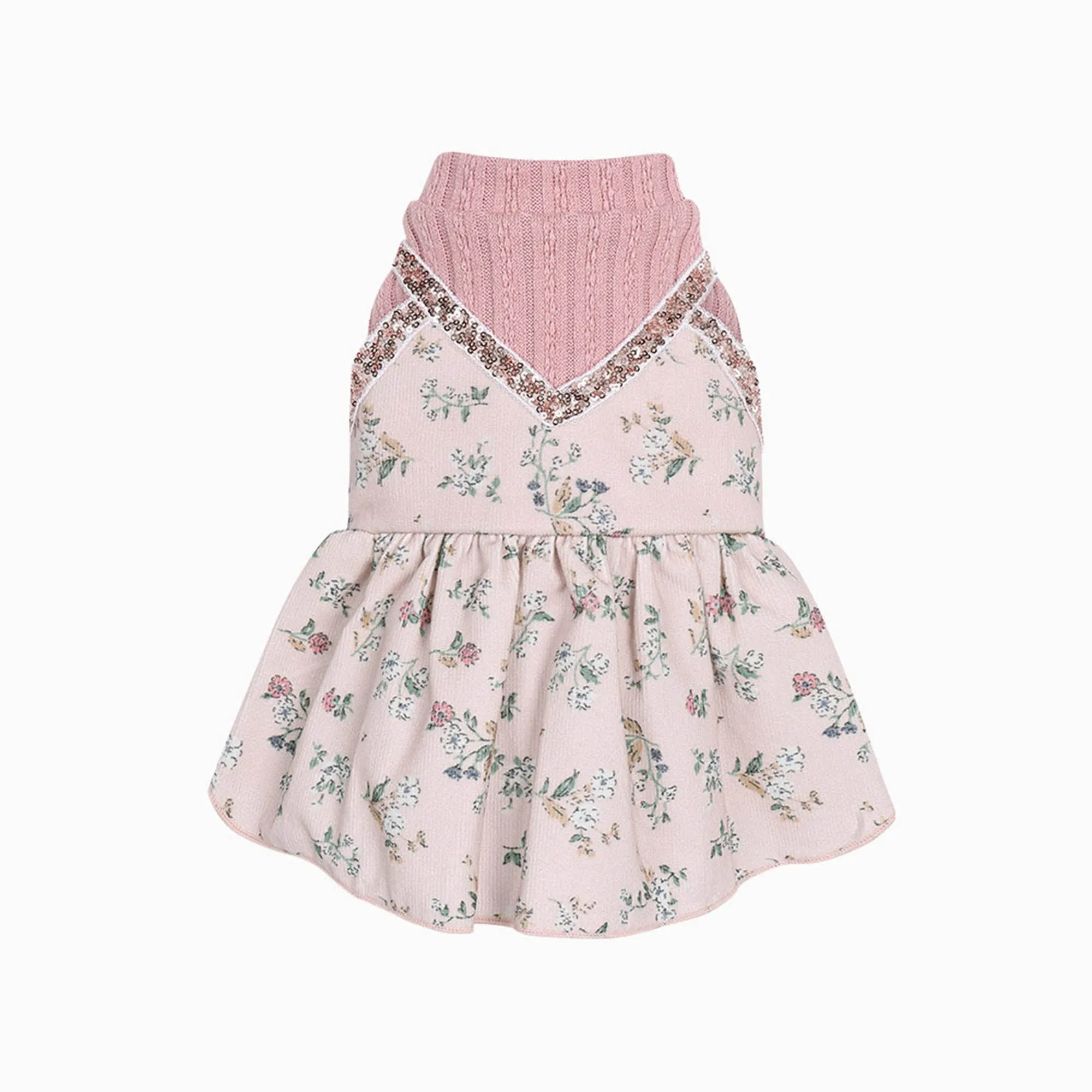 Cottage Rose Sequin Dress - Pink