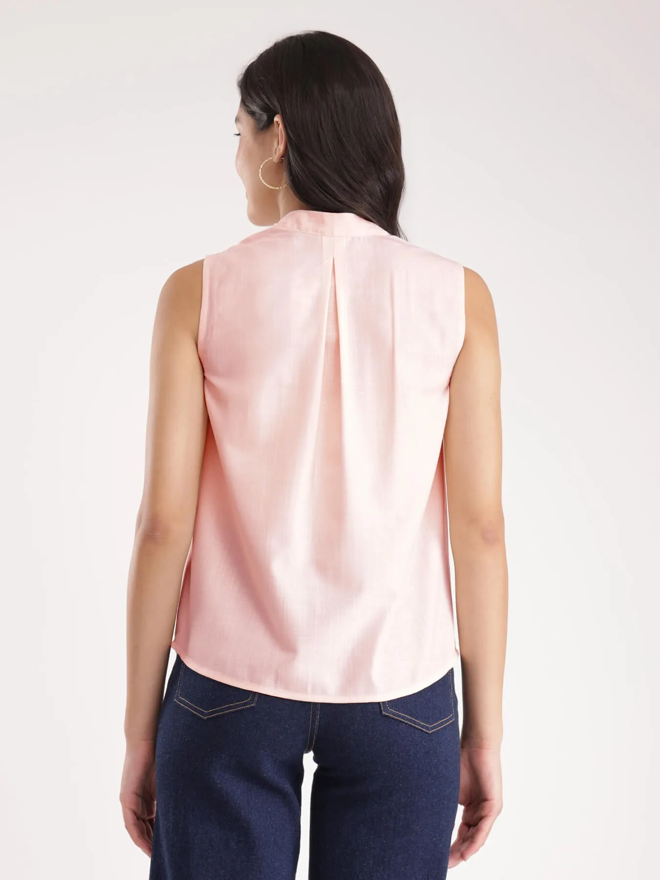 Cotton Pleated Top - Pink