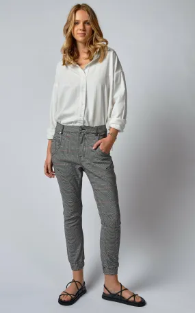 Cuffed Cherry Red Check Jeans