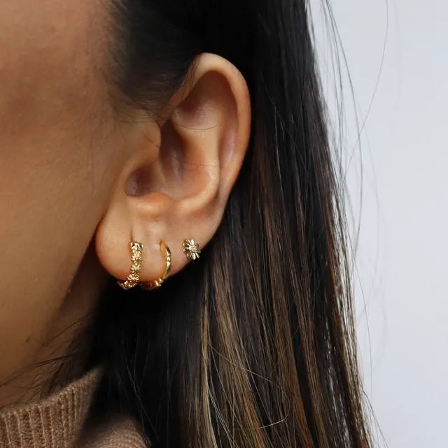Daisy London Iota Daisy Hoop Earrings, Gold