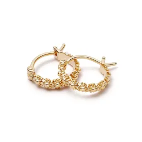 Daisy London Iota Daisy Hoop Earrings, Gold