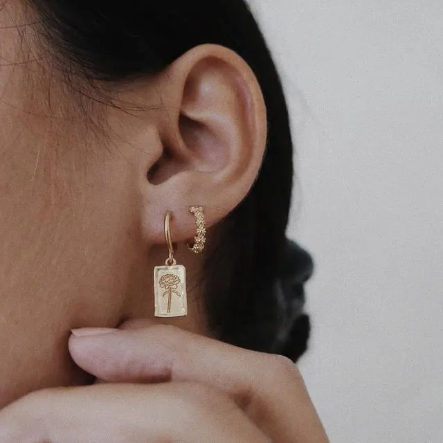 Daisy London Iota Daisy Hoop Earrings, Gold