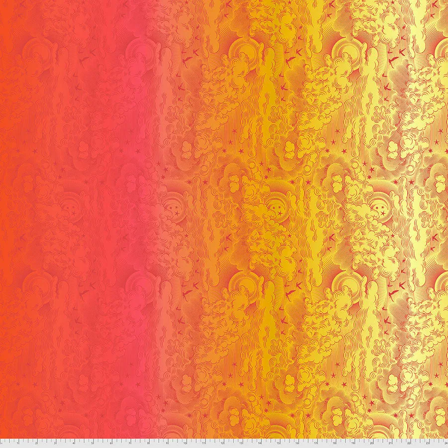 Daydreamer - Little Fluffy Clouds - MANGO - PWTP176. Priced per 25cm.Tula Pink