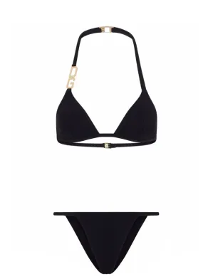 Dolce & Gabbana halterneck logo-plaque bikini