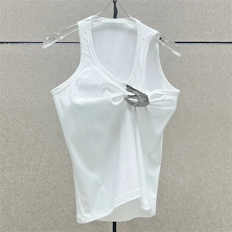 DressBetty - 2024 Korean Fashion Pleated Sleeveless Women's Tank Top