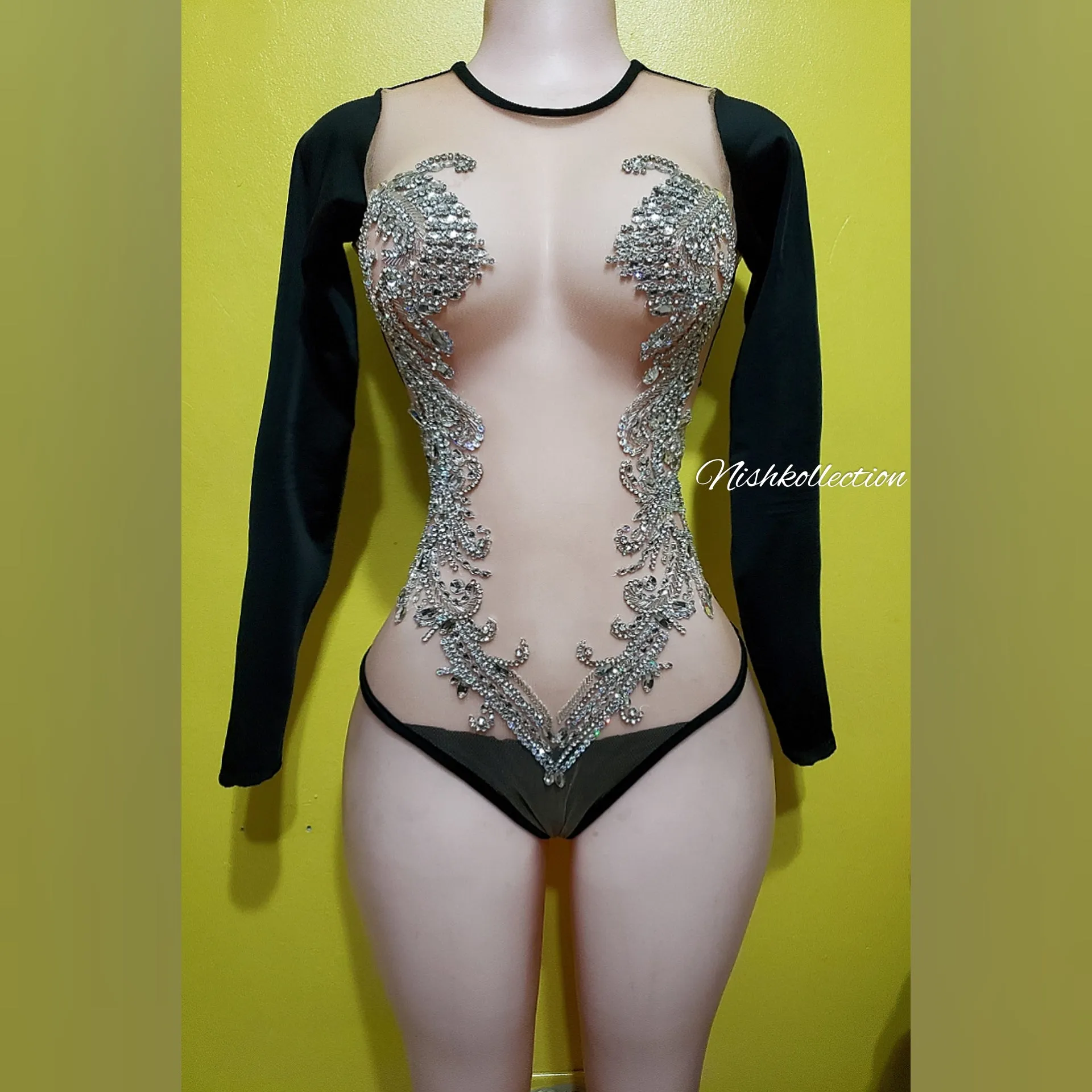 Ellocin Sequin Spandex Bodysuit
