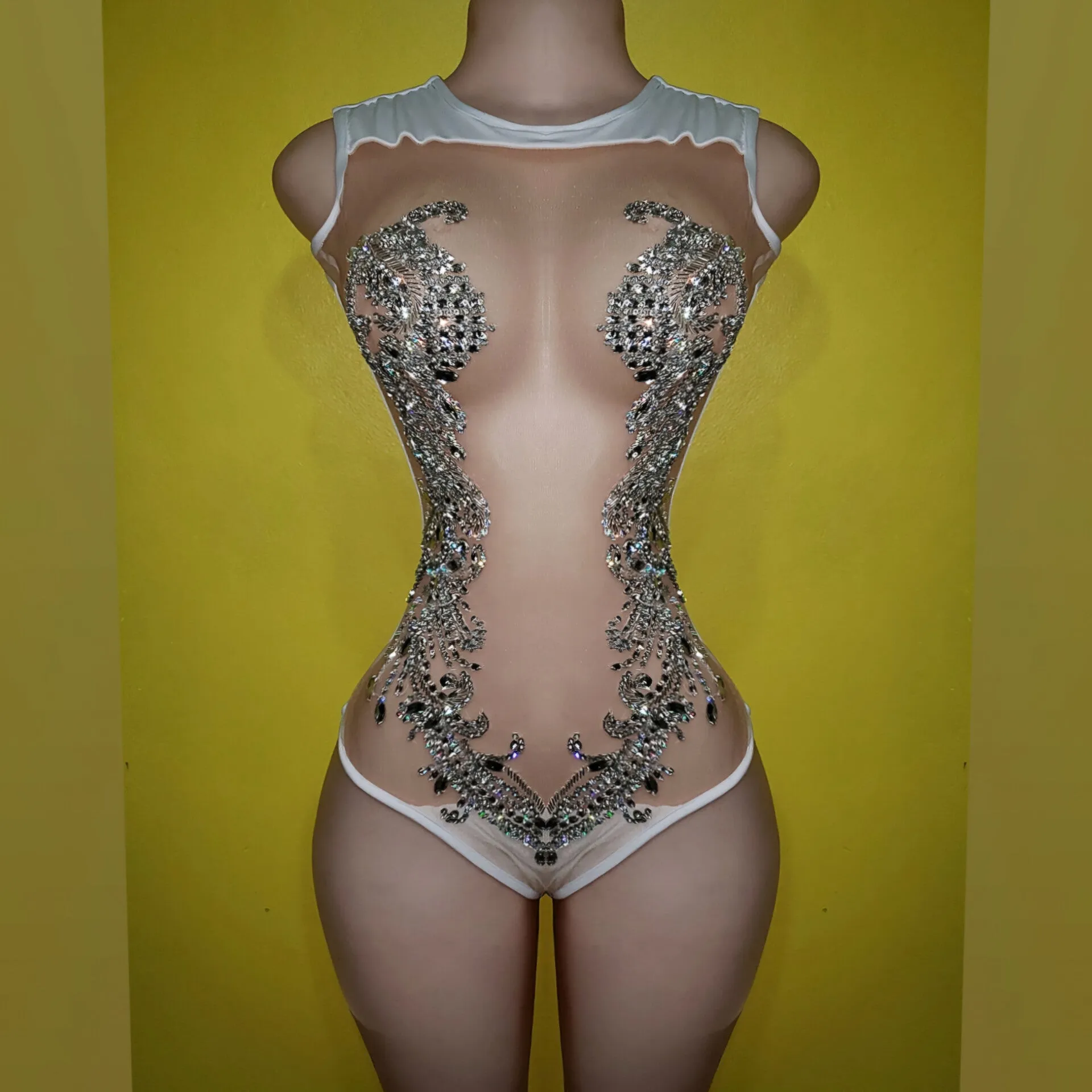 Ellocin Sequin Spandex Bodysuit