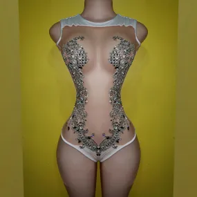 Ellocin Sequin Spandex Bodysuit