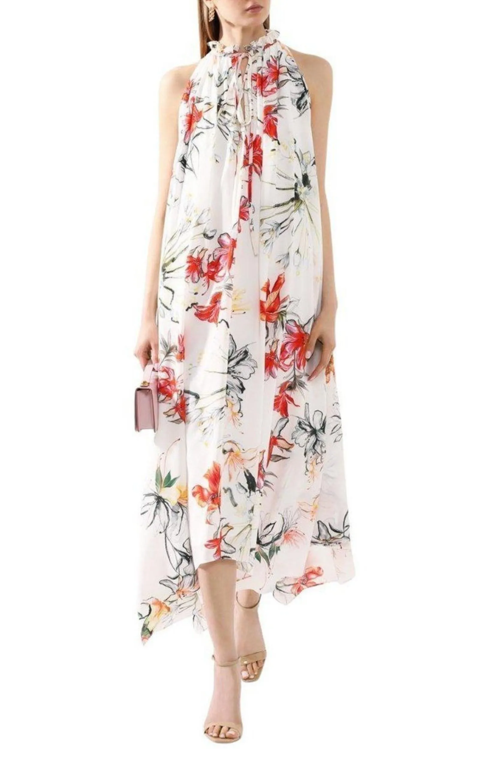 Endangered Flower Print Sleeveless Dress