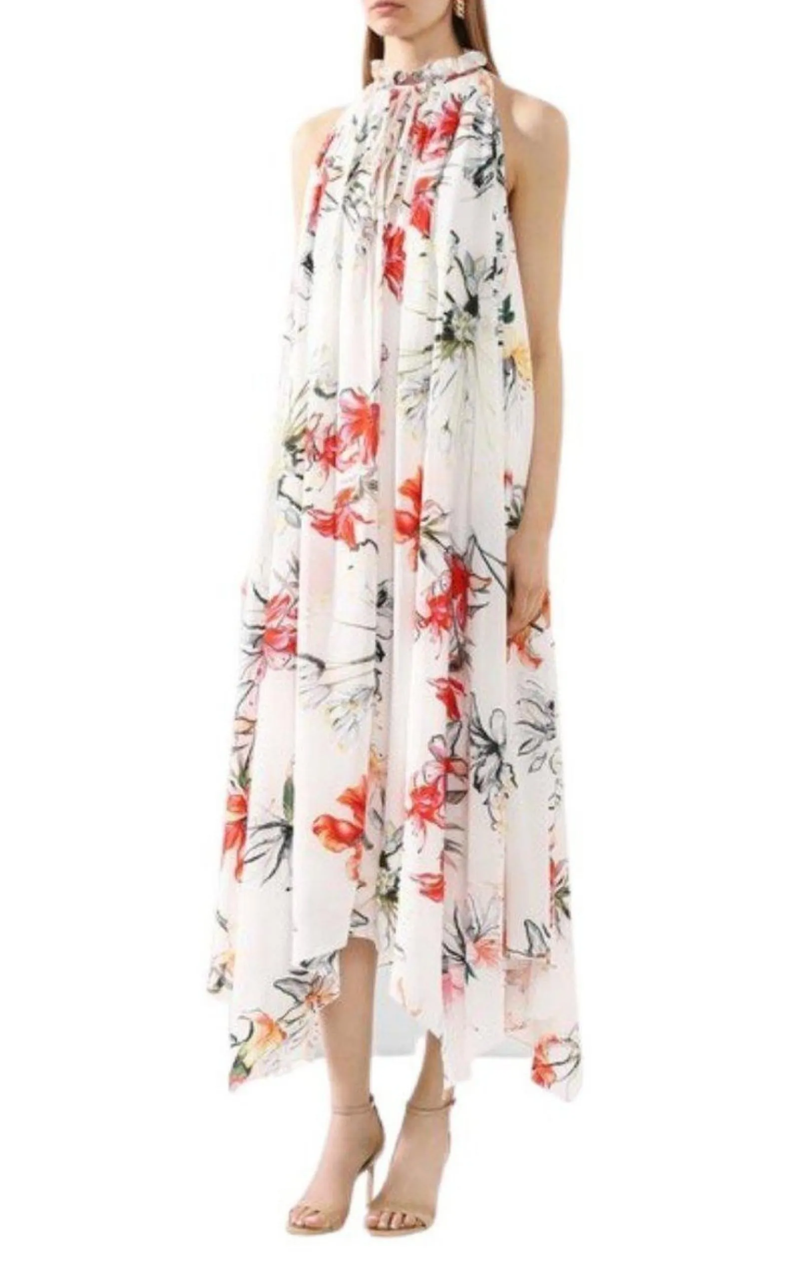 Endangered Flower Print Sleeveless Dress