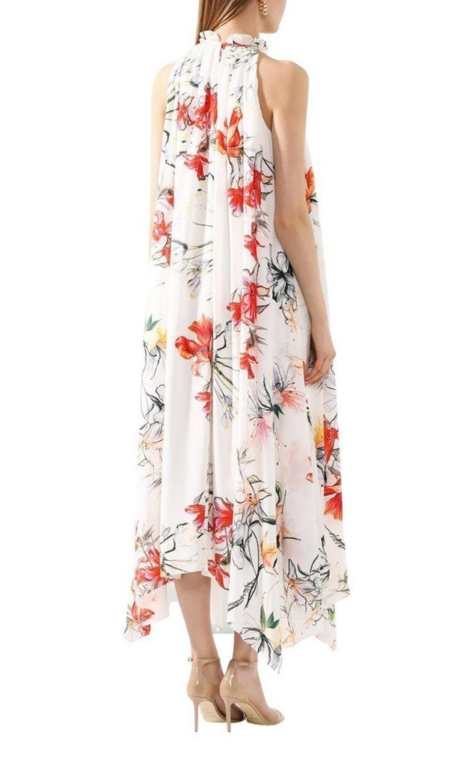 Endangered Flower Print Sleeveless Dress