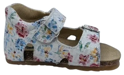 Falcotto Girl's Bea Fiori Open Toe Sandals, Bianco/Multi