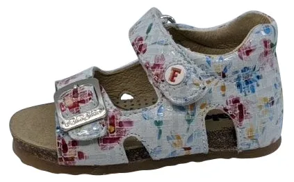 Falcotto Girl's Bea Fiori Open Toe Sandals, Bianco/Multi