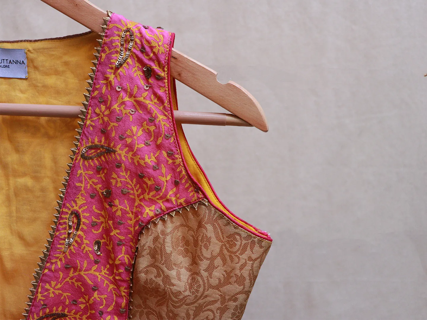 French Rose Pink, silk, Hand embroidery blouse