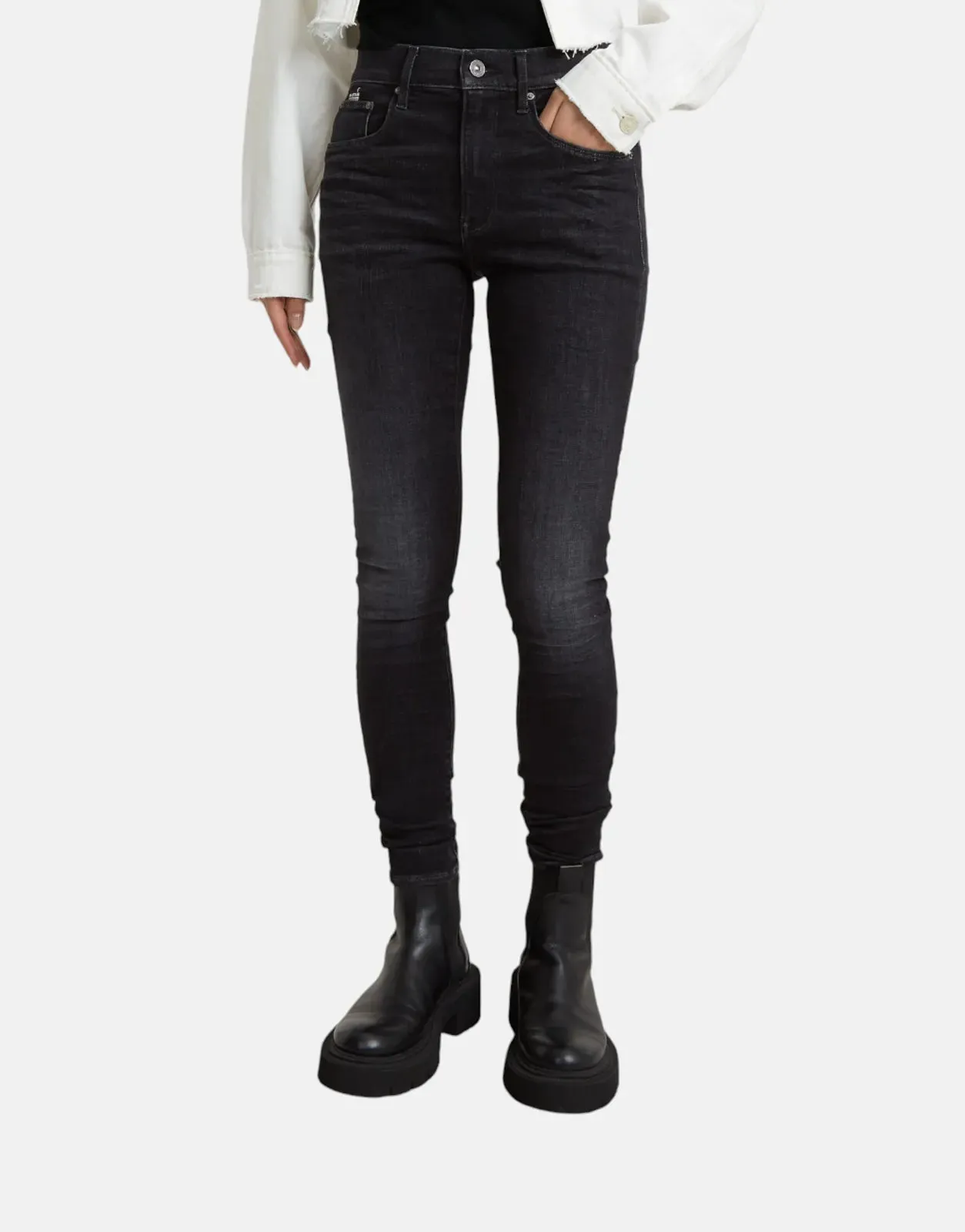 G-Star RAW 3301 Ladies Skinny Worn Coal Jeans
