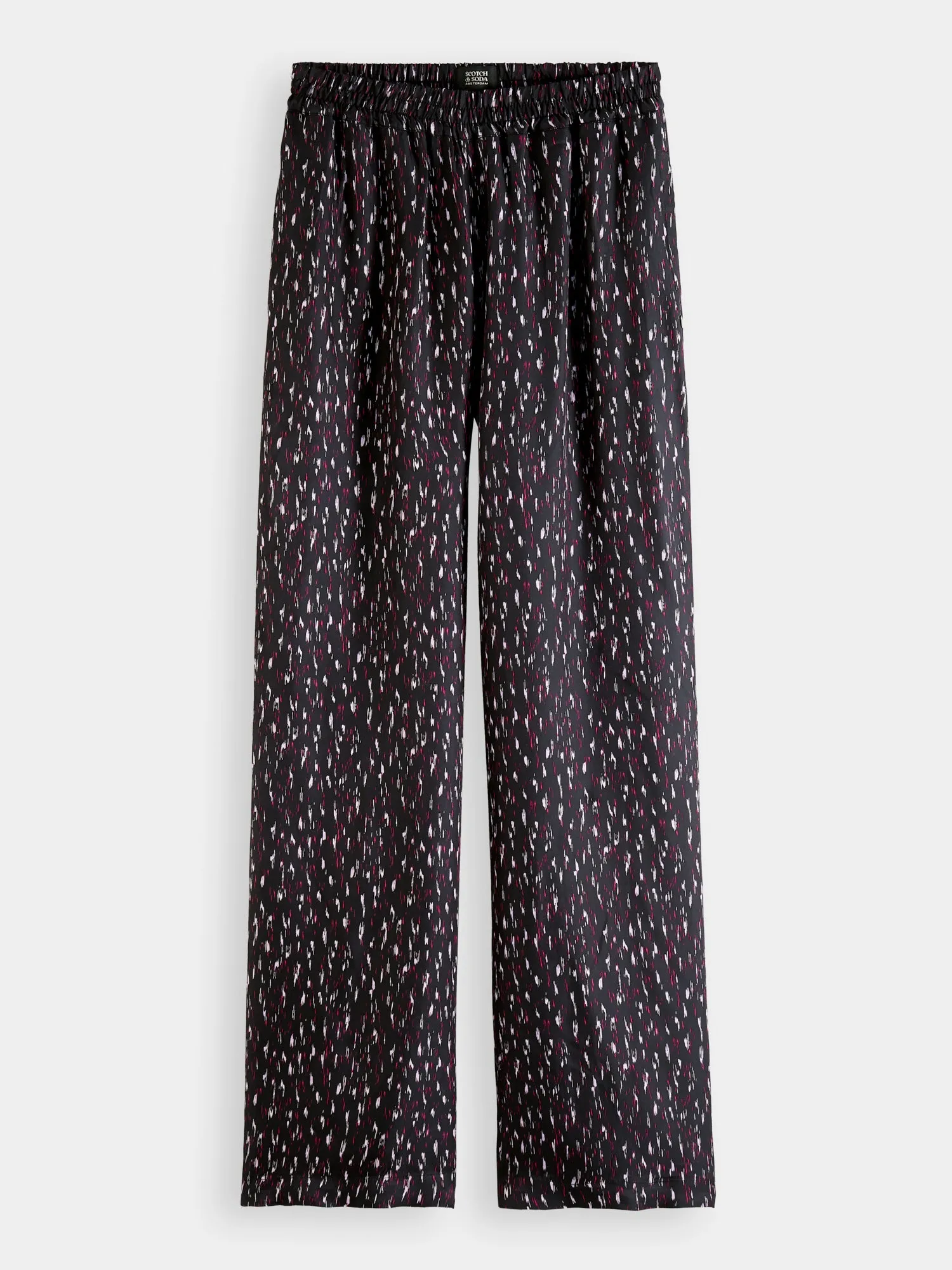 Gia mid-rise wide-leg printed elasticated pants