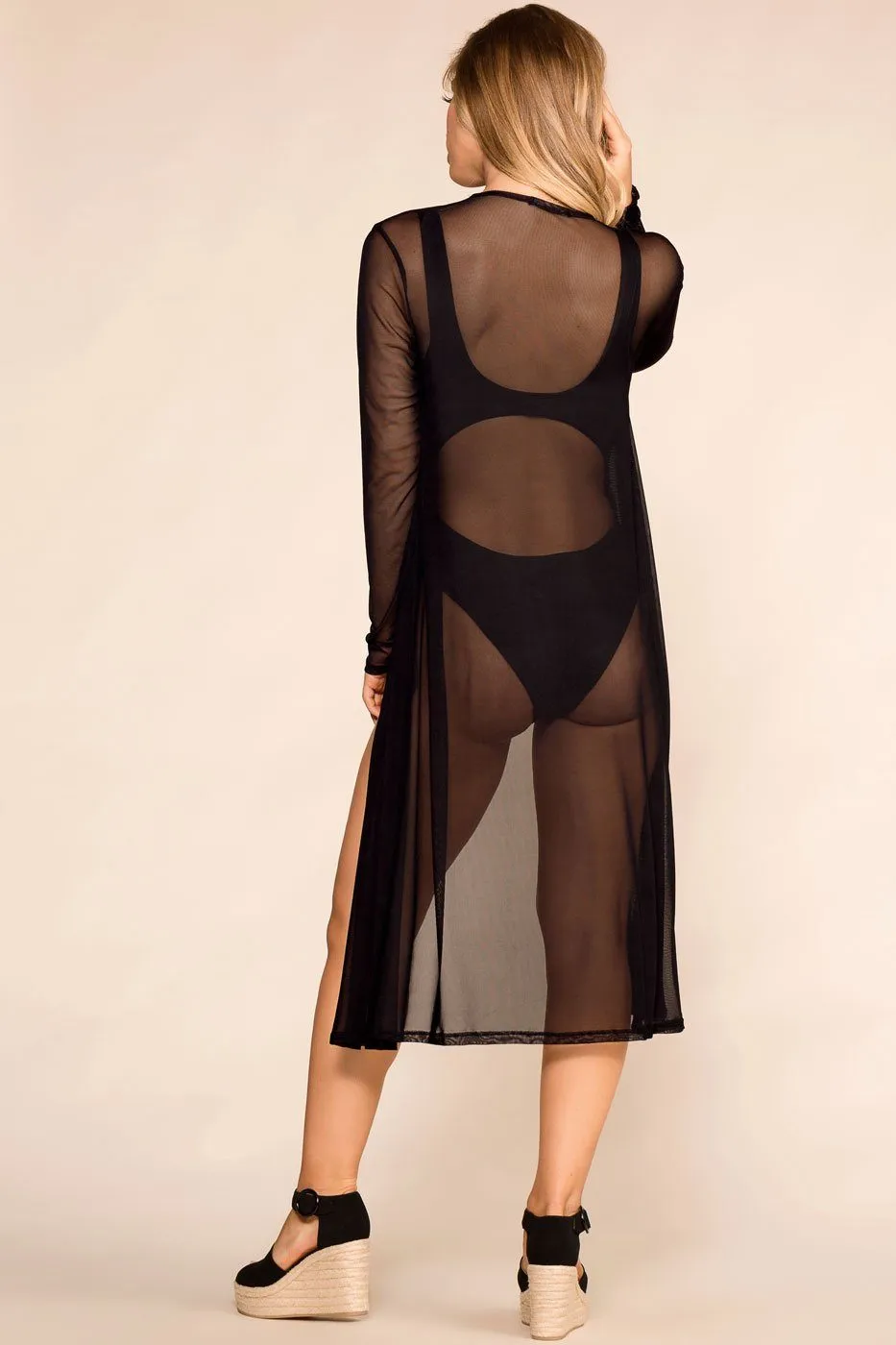 Glynn Black Sheer Kimono