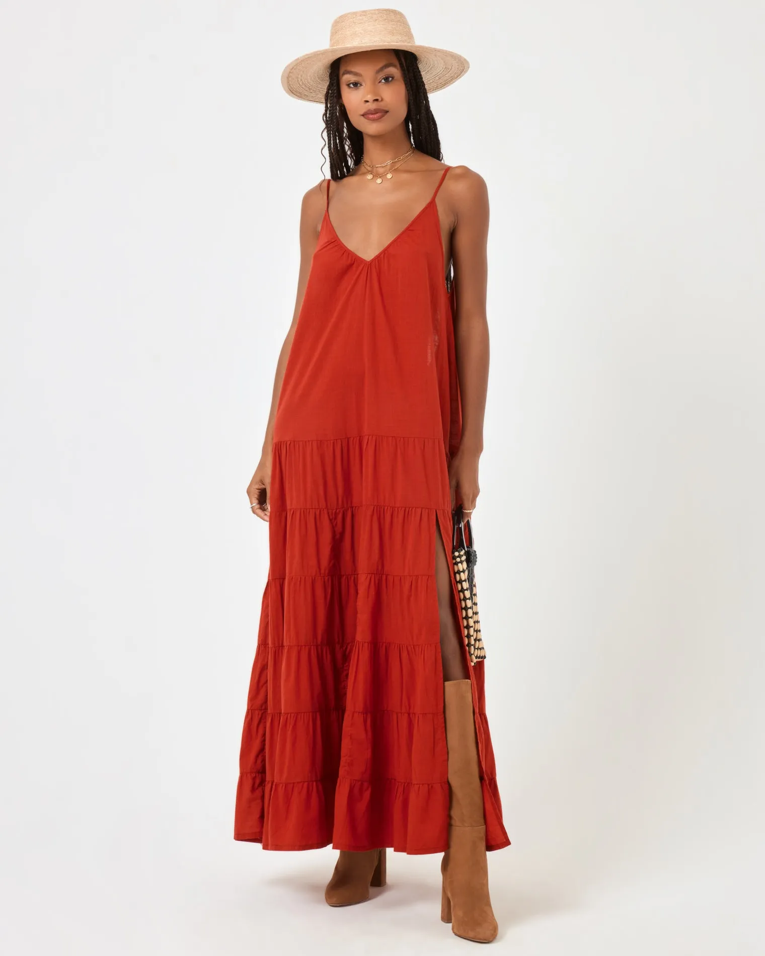 Goldie Cover-Up Dress - Redwood